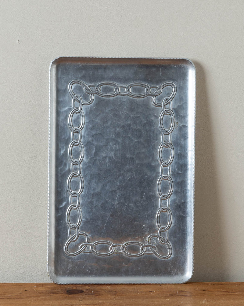 Aluminum Tray w/ Chain Detailing, Signed - Lone Fox