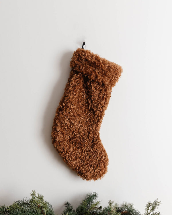 Amber Curly Sherpa Stocking - Lone Fox