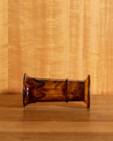 Amber Smokey Glass Faceted Vase - Lone Fox