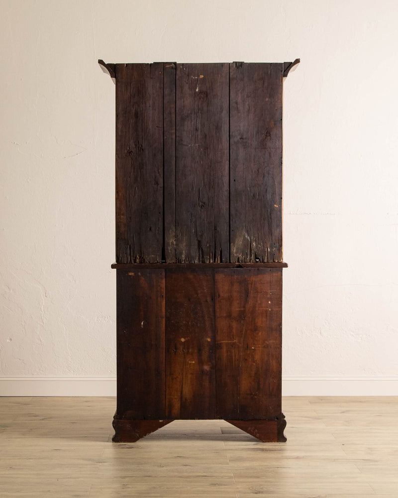 American Pine & Maple Stepback Cupboard, 19th Century - Lone Fox