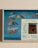 "Amore in Adriatico" Surrealist Oil Painting, Spain, 1972 - Lone Fox
