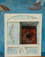 "Amore in Adriatico" Surrealist Oil Painting, Spain, 1972 - Lone Fox