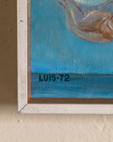 "Amore in Adriatico" Surrealist Oil Painting, Spain, 1972 - Lone Fox