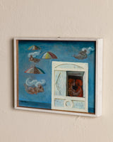 "Amore in Adriatico" Surrealist Oil Painting, Spain, 1972 - Lone Fox