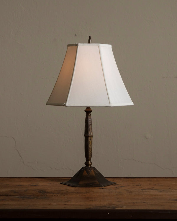 Amsterdam School Brass Table Lamp, Netherlands, 1910's - Lone Fox