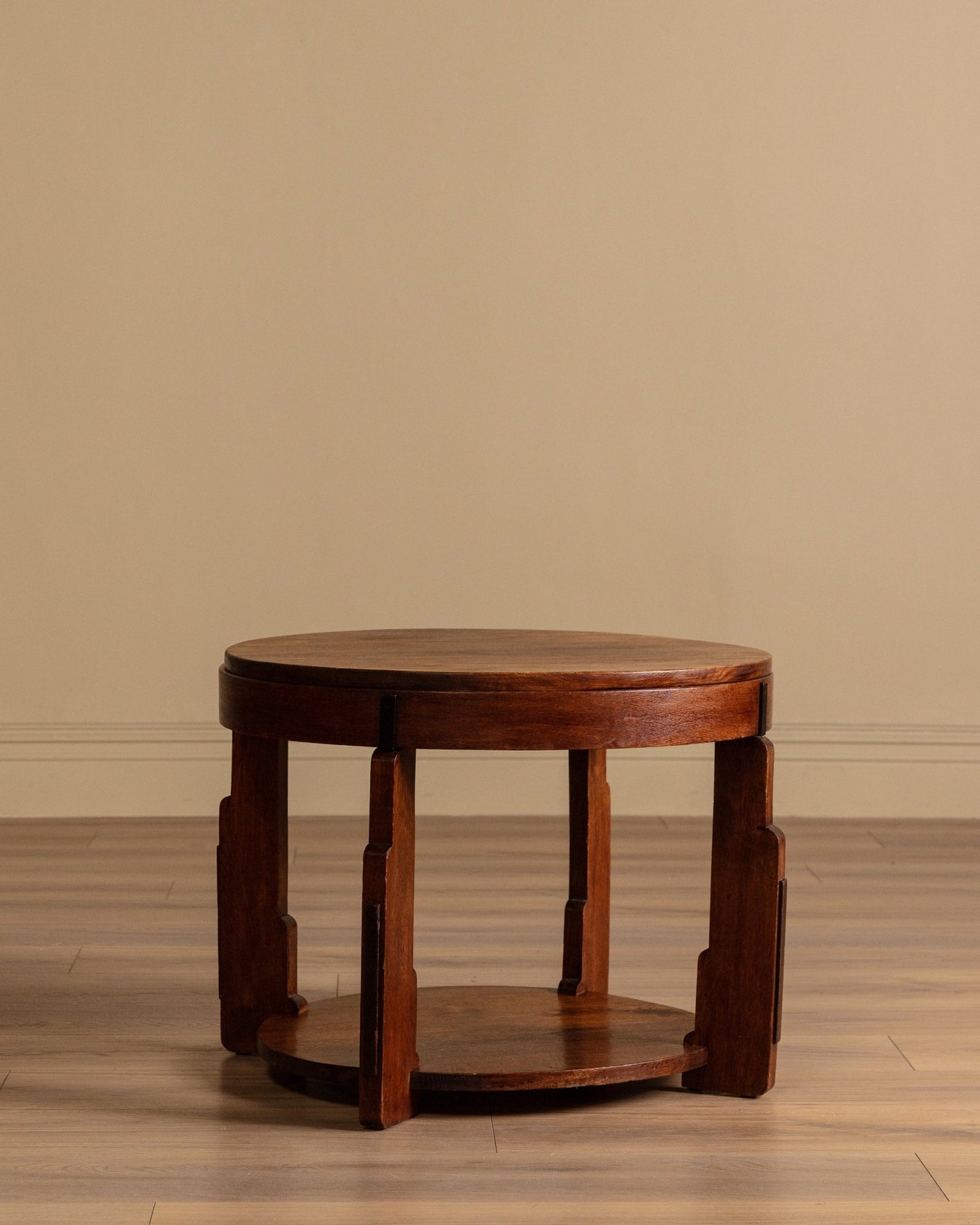 Amsterdam School Dutch Art Deco Oak Side Table, Netherlands, 1920s