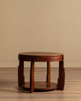 Amsterdam School Dutch Art Deco Oak Side Table, Netherlands, 1920s - Lone Fox