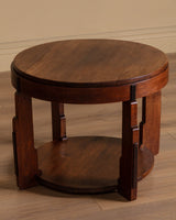 Amsterdam School Dutch Art Deco Oak Side Table, Netherlands, 1920s - Lone Fox