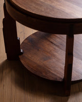 Amsterdam School Dutch Art Deco Oak Side Table, Netherlands, 1920s - Lone Fox