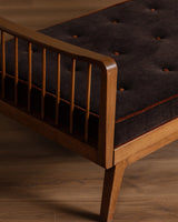 Antimott Beech & Chenille Daybed by Wilhelm Knoll, 1950's - Lone Fox