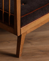 Antimott Beech & Chenille Daybed by Wilhelm Knoll, 1950's - Lone Fox