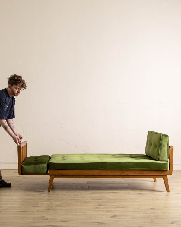 Antimott Beech & Mohair Daybed by Wilhelm Knoll, 1950's - Lone Fox