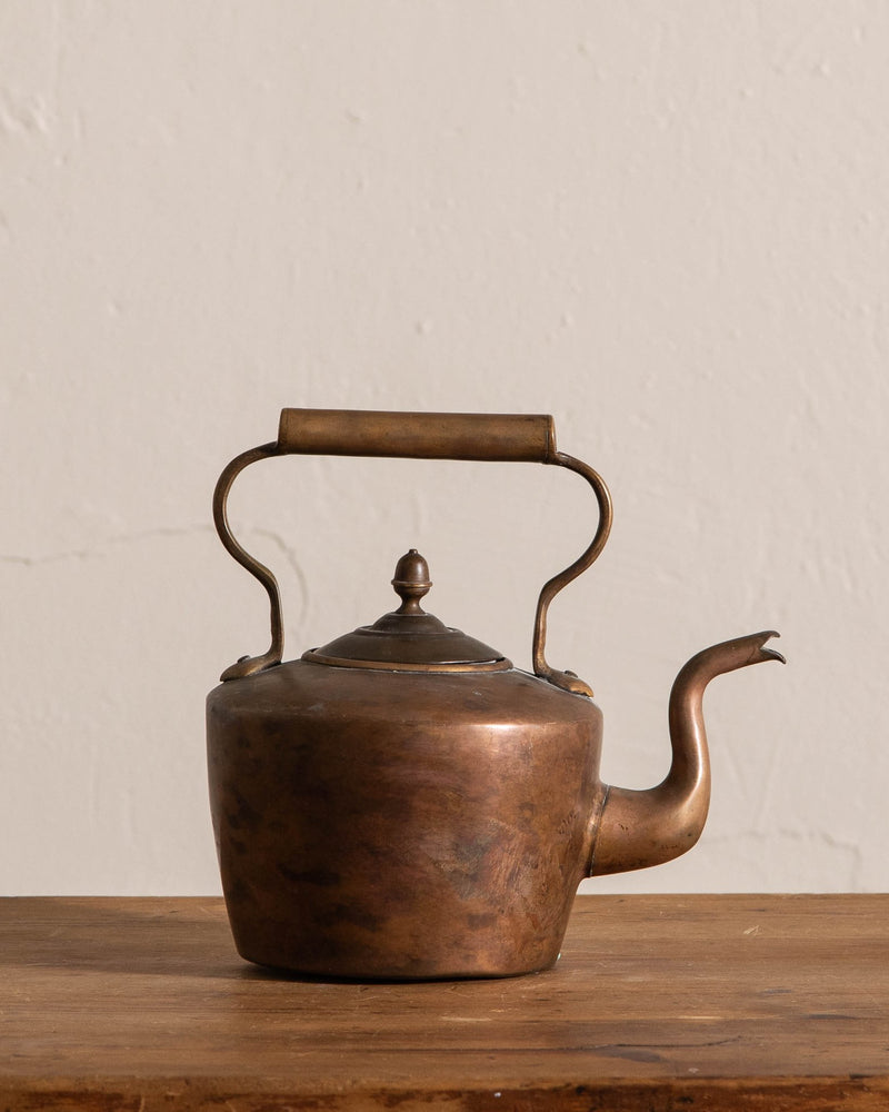 Antique Copper Teapot with Handle - Lone Fox