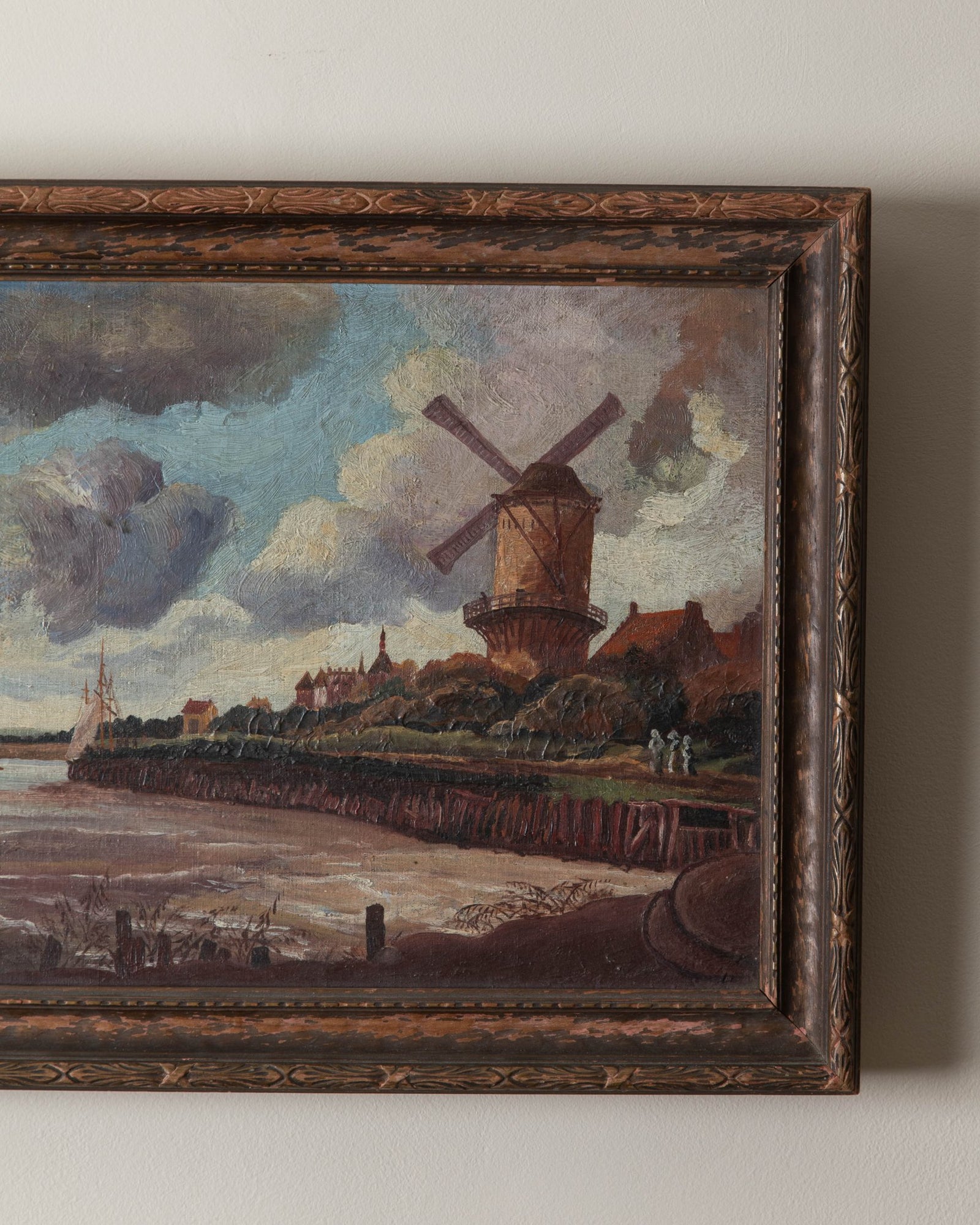 Impressionist 1954 hot Moody Danish Landscape Oil Painting by O. Brinch