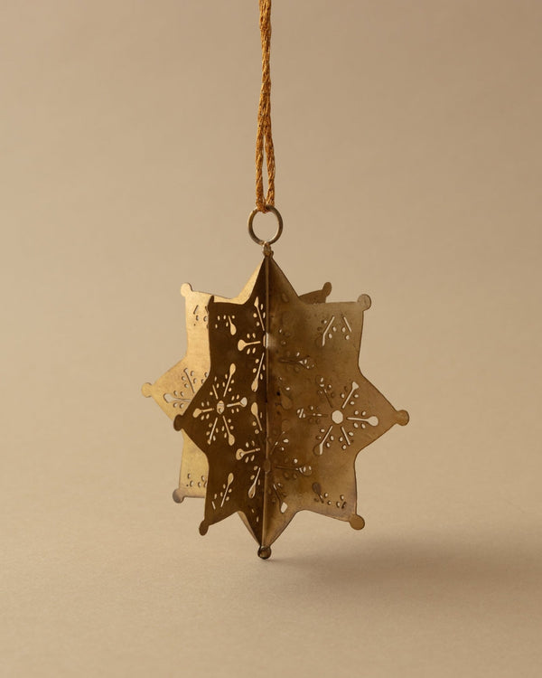 Antique Gold 3D Snowflake Ornaments (Set of 4) - Lone Fox