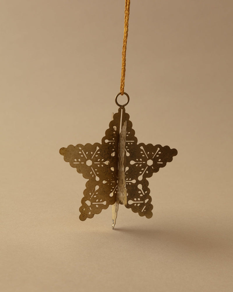 Antique Gold 3D Snowflake Ornaments (Set of 4) - Lone Fox