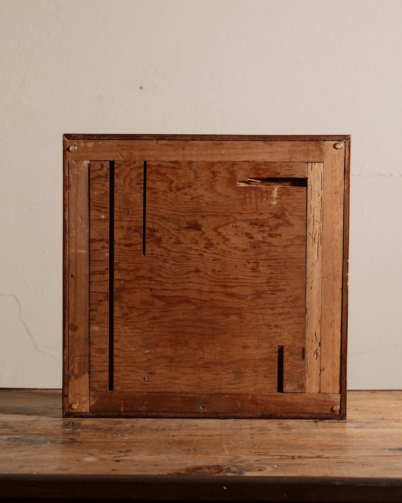 Antique Inlaid Wood Checkerboard - Lone Fox