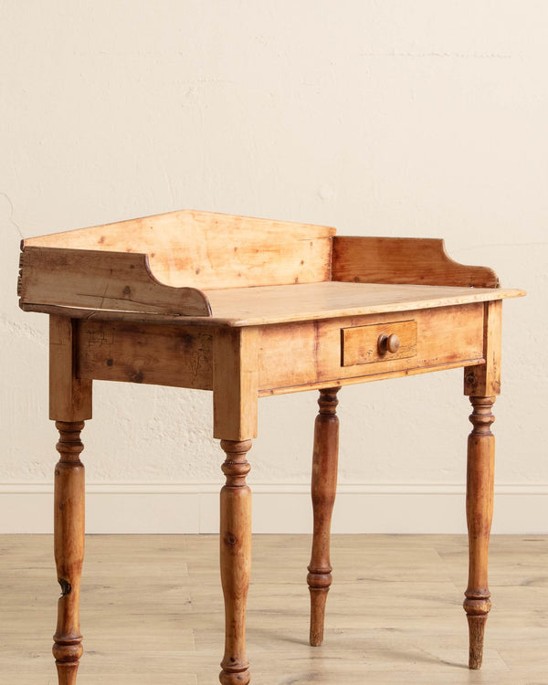 Antique Irish Pine Washstand or Desk w/ Upstand, Circa 1890 - Lone Fox