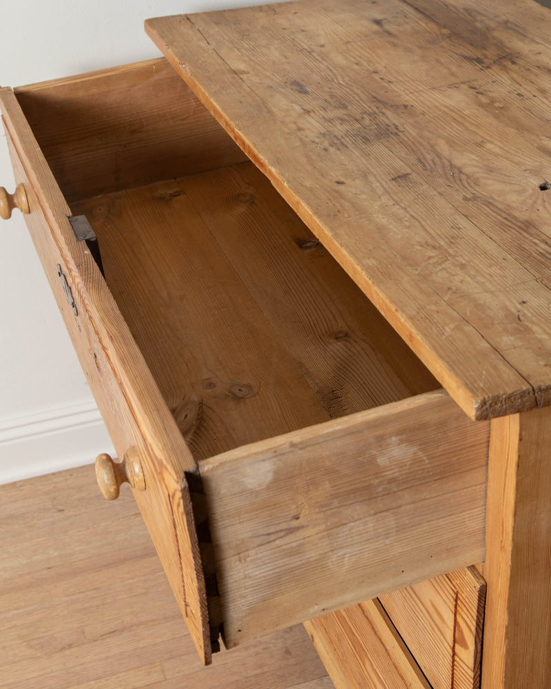 Antique Pine 3 Drawer Dresser - Lone Fox