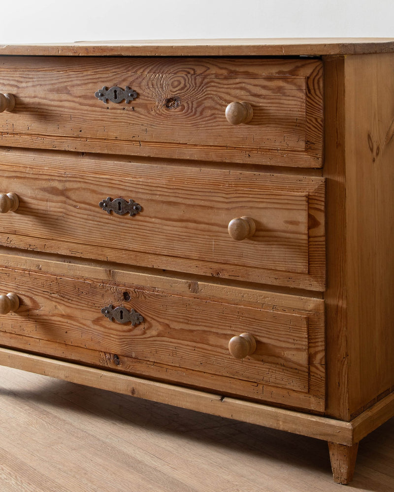 Antique Pine 3 Drawer Dresser - Lone Fox