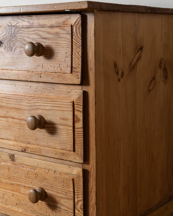 Antique Pine 3 Drawer Dresser - Lone Fox