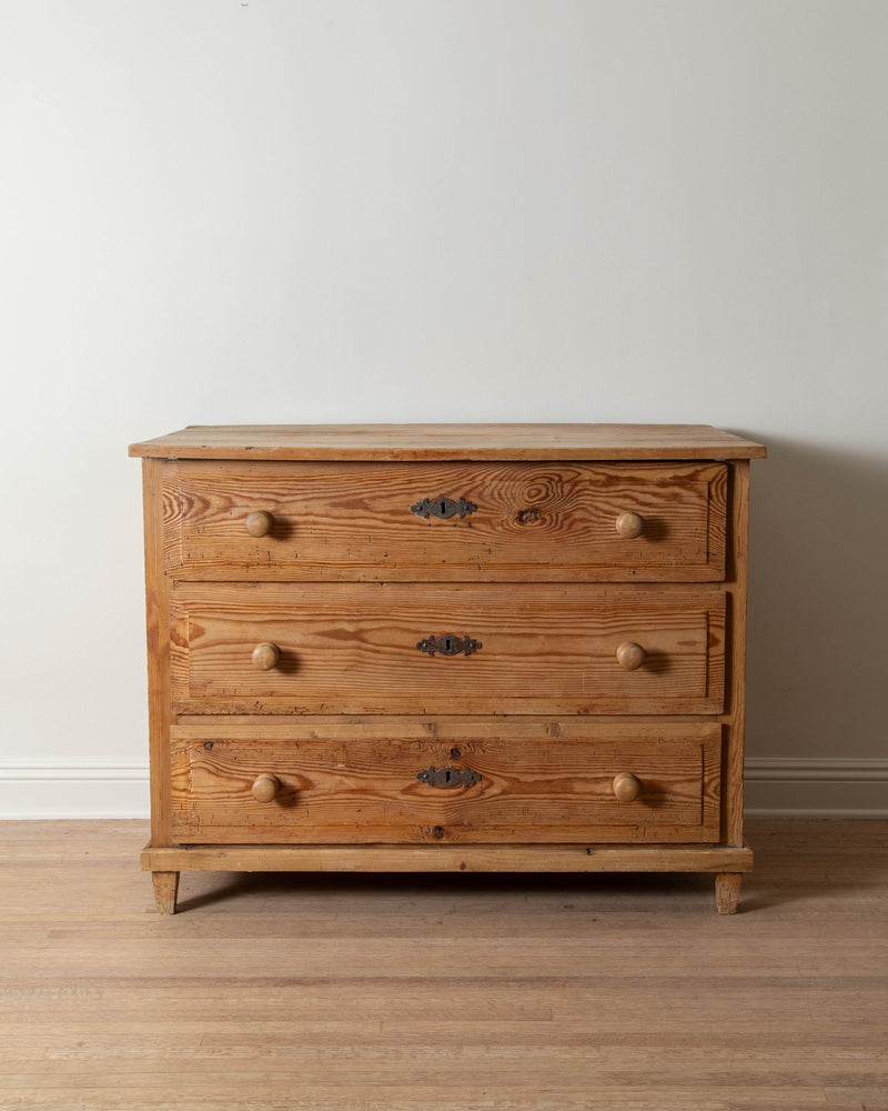 Antique Pine 3 Drawer Dresser - Lone Fox