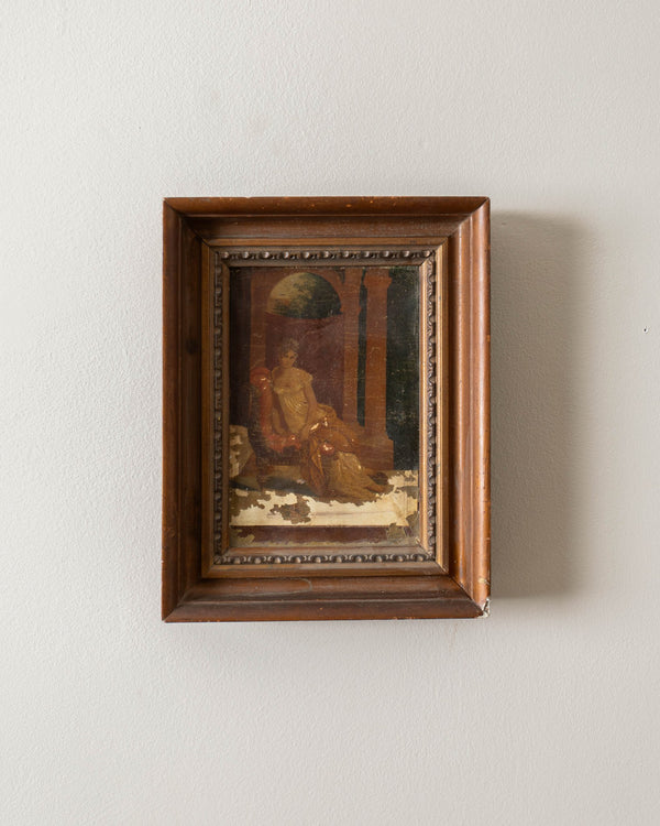 Antique Reclining Woman Oil Painting - Lone Fox