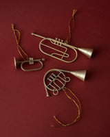 Antique Silver Musical Instrument Ornaments (Set of 3) - Lone Fox