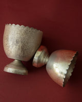 Antique Silver Scalloped Footed Bowls (Set of 2) - Lone Fox