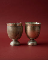 Antique Silver Scalloped Footed Bowls (Set of 2) - Lone Fox