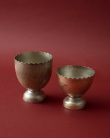Antique Silver Scalloped Footed Bowls (Set of 2) - Lone Fox