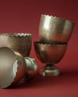 Antique Silver Scalloped Footed Bowls (Set of 2) - Lone Fox