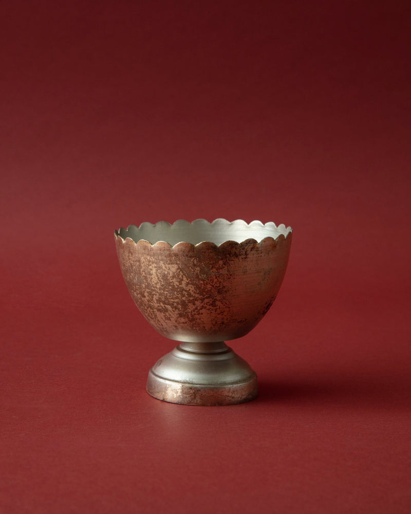 Antique Silver Scalloped Footed Bowls (Set of 2) - Lone Fox