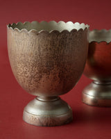 Antique Silver Scalloped Footed Bowls (Set of 2) - Lone Fox