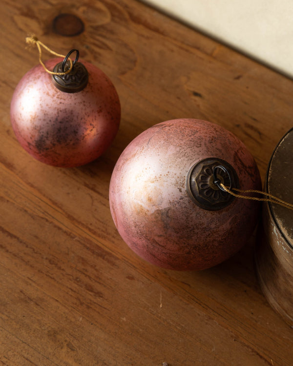 Antiqued Pink Glass Ornament - Lone Fox