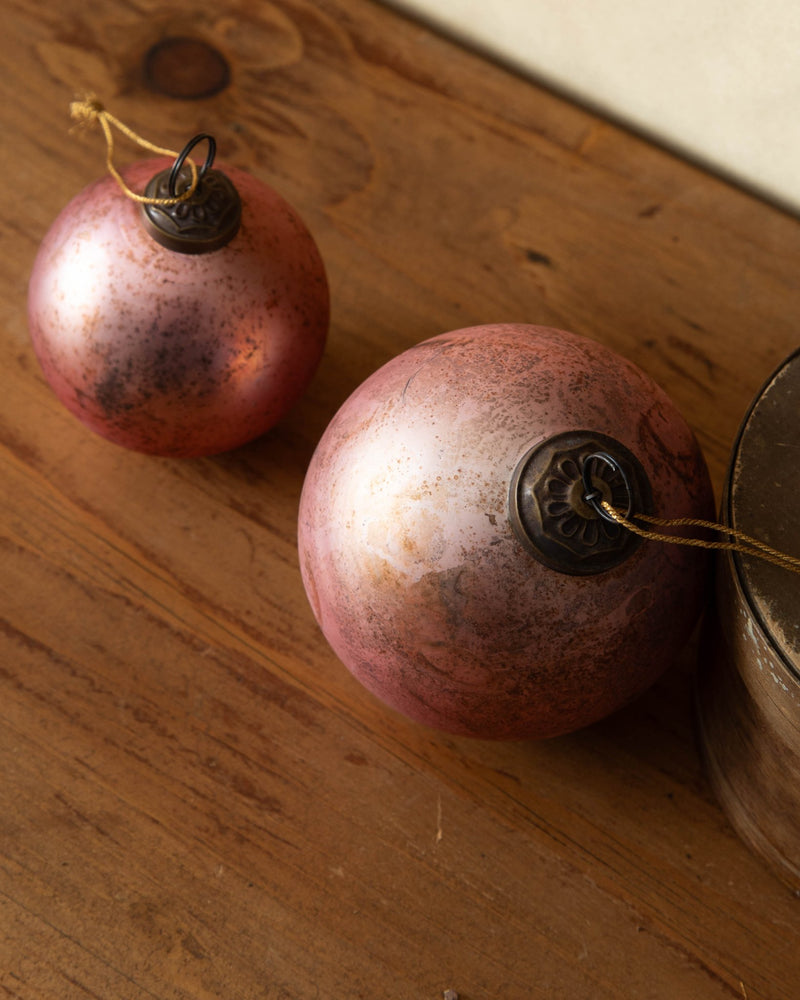 Antiqued Pink Glass Ornament - Lone Fox