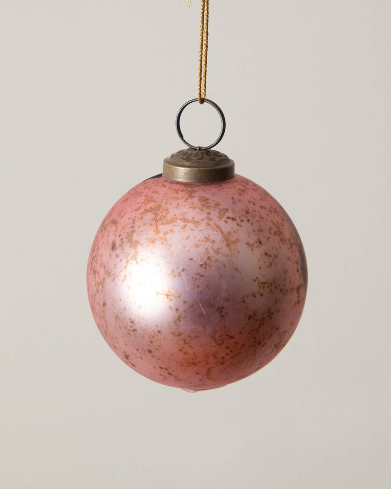 Antiqued Pink Glass Ornament - Lone Fox