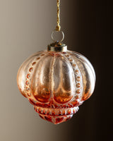 Apricot Embossed Pressed Glass Ornaments - Lone Fox