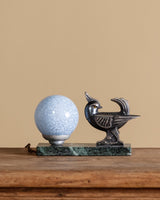 Art Deco Bird & Mottled Glass Table Lamp, France, 1930's - Lone Fox