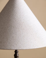Art Deco Brass and Wood Table Lamp w/ Conical Shade, Europe, 1930s - Lone Fox