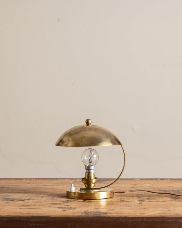 Art Deco Brass Bauhaus Table Lamp, 1930's - Lone Fox