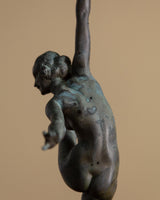 Art Deco Bronze Dancer Statue on Marble Base, France, 1930's - Lone Fox