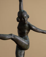 Art Deco Bronze Dancer Statue on Marble Base, France, 1930's - Lone Fox