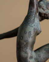 Art Deco Bronze Dancer Statue on Marble Base, France, 1930's - Lone Fox