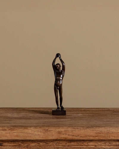 Art Deco Bronze Standing Man Statue, France, 1920's - Lone Fox