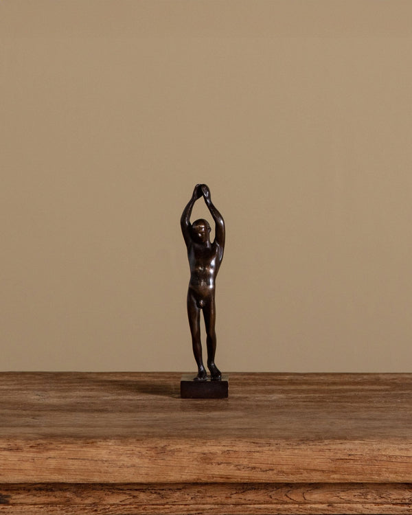 Art Deco Bronze Standing Man Statue, France, 1920's - Lone Fox