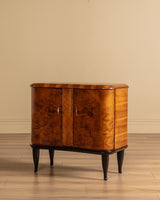 Art Deco Burl Bar Cabinet w/ Ebonized Legs, Italy, 1930's - Lone Fox
