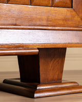 Art Deco Carved Oak Sideboard on Pedestal Base, France, 1940's - Lone Fox