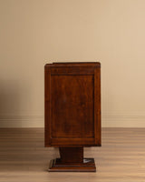Art Deco Carved Oak Sideboard on Pedestal Base, France, 1940's - Lone Fox