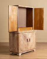 Art Deco Cerused Oak Four Door Hutch, France, 1940s - Lone Fox